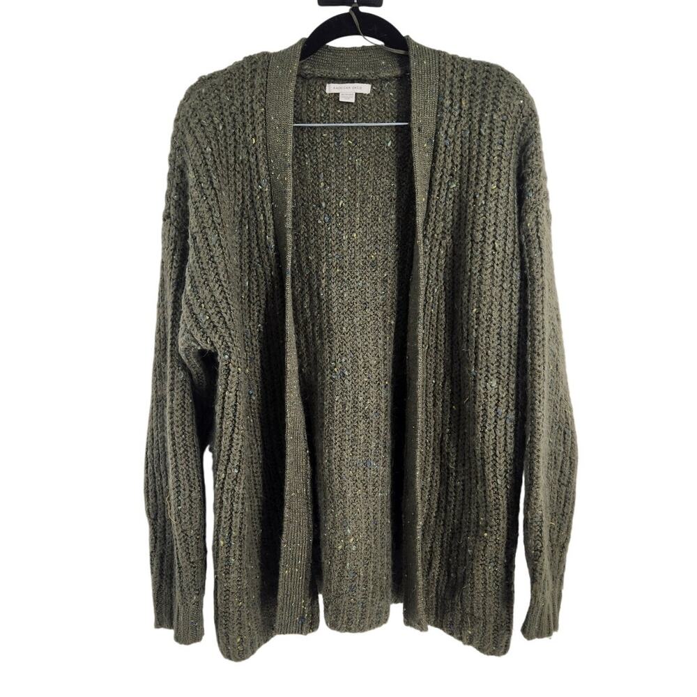 American Eagle Green Open Front Knit Cardigan Womens Size Extra Small XS